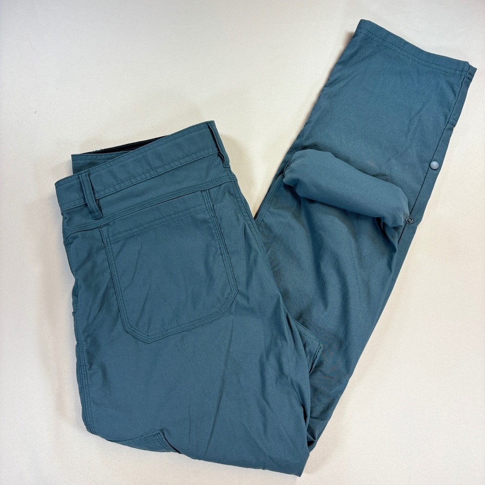 prAna Zion Slim Fit Pants Mens 36x32 Blue Gray Hiking Outdoor Cargo Commuter
